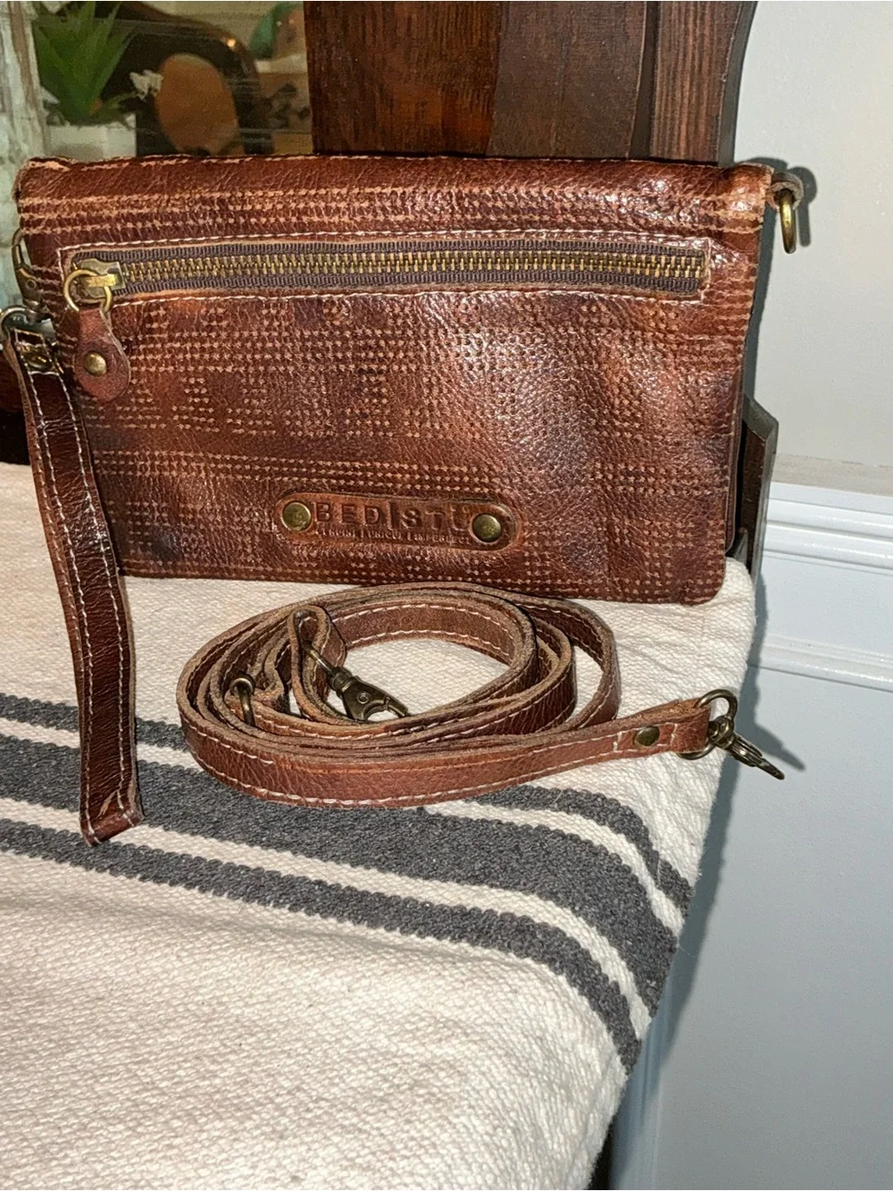 Bed Stu Bayshore Cadence Wallet Wristlet Clutch Bag Teak Rustic Rustic $179